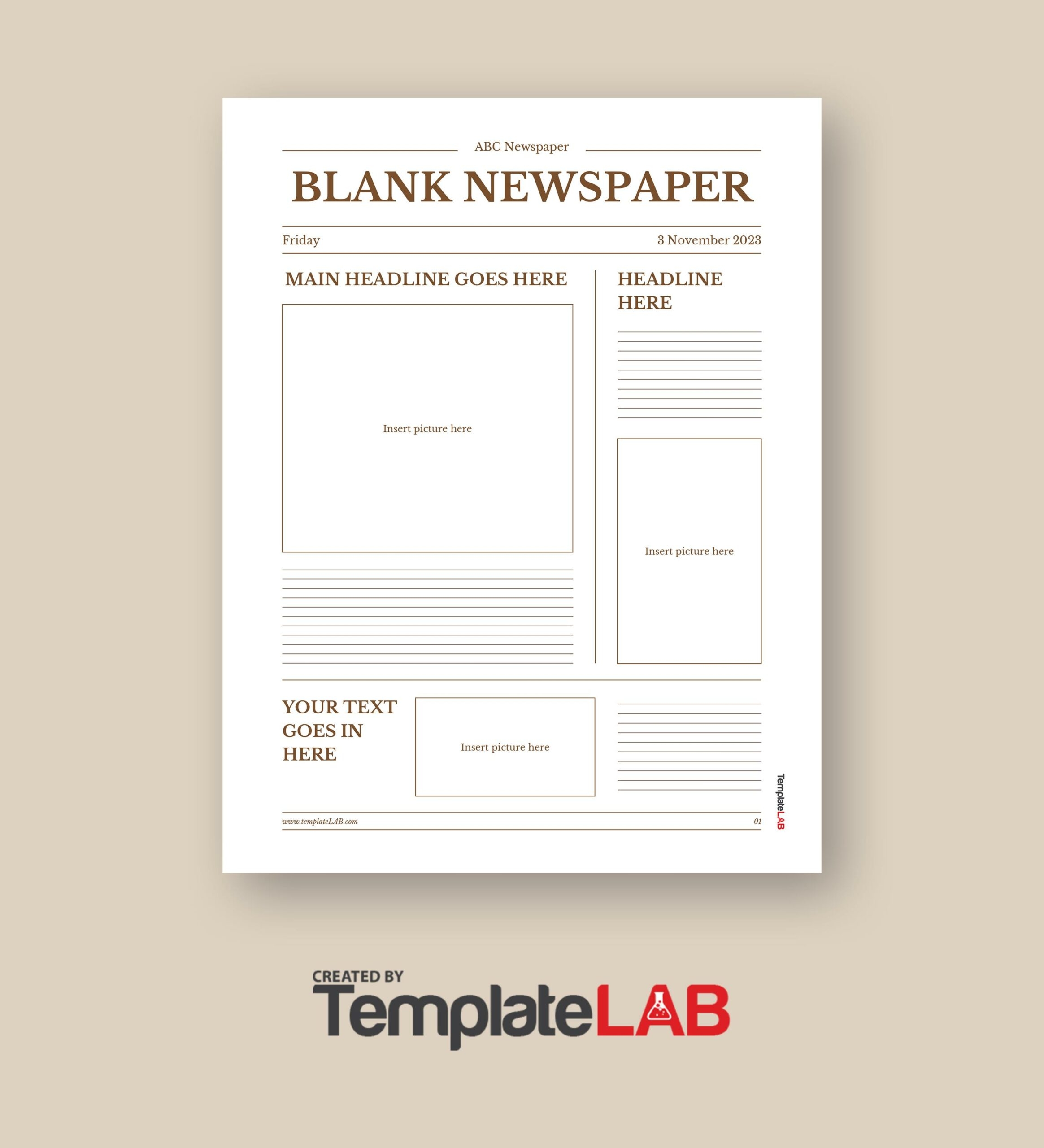 printable newspaper template