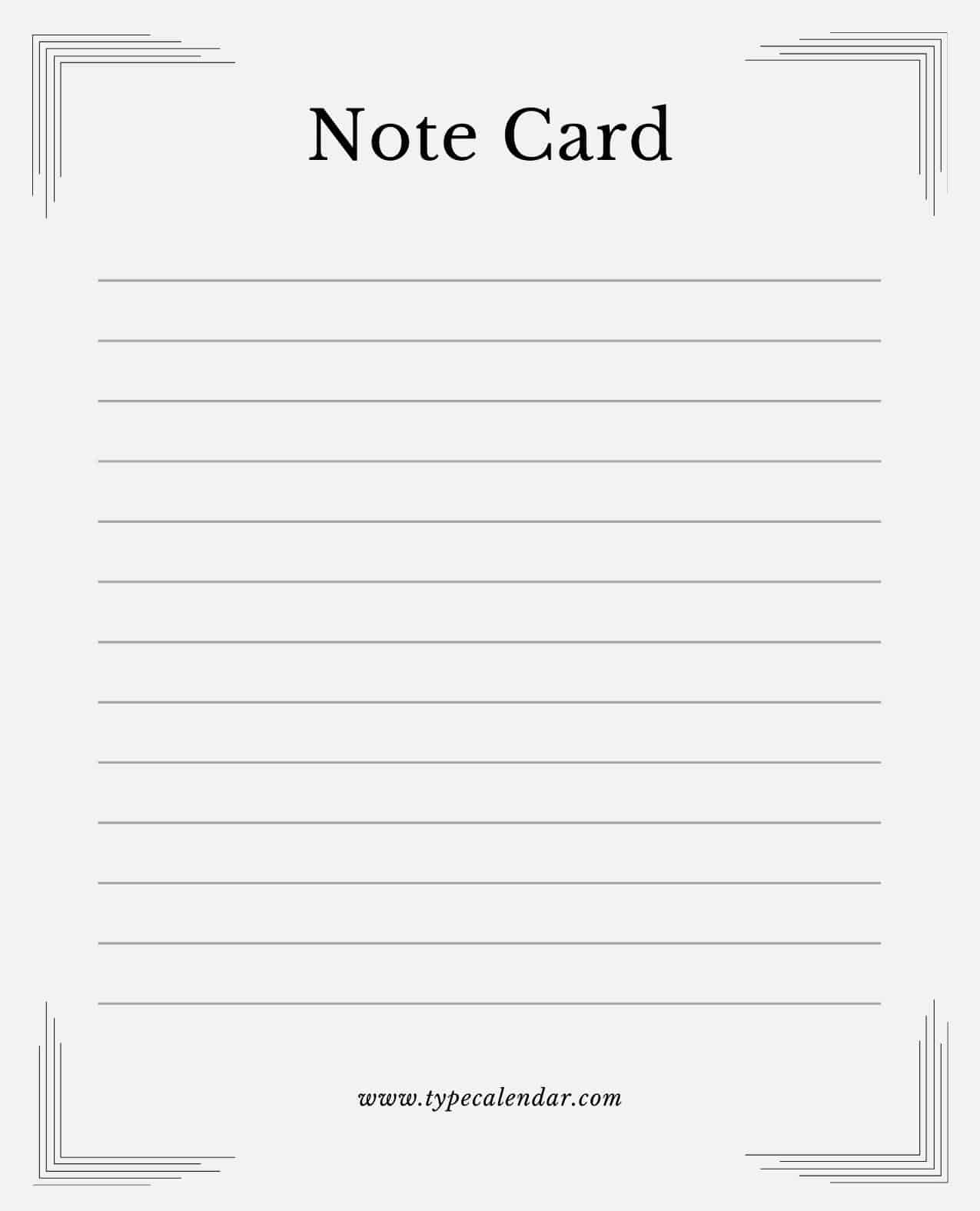 printable note cards template
