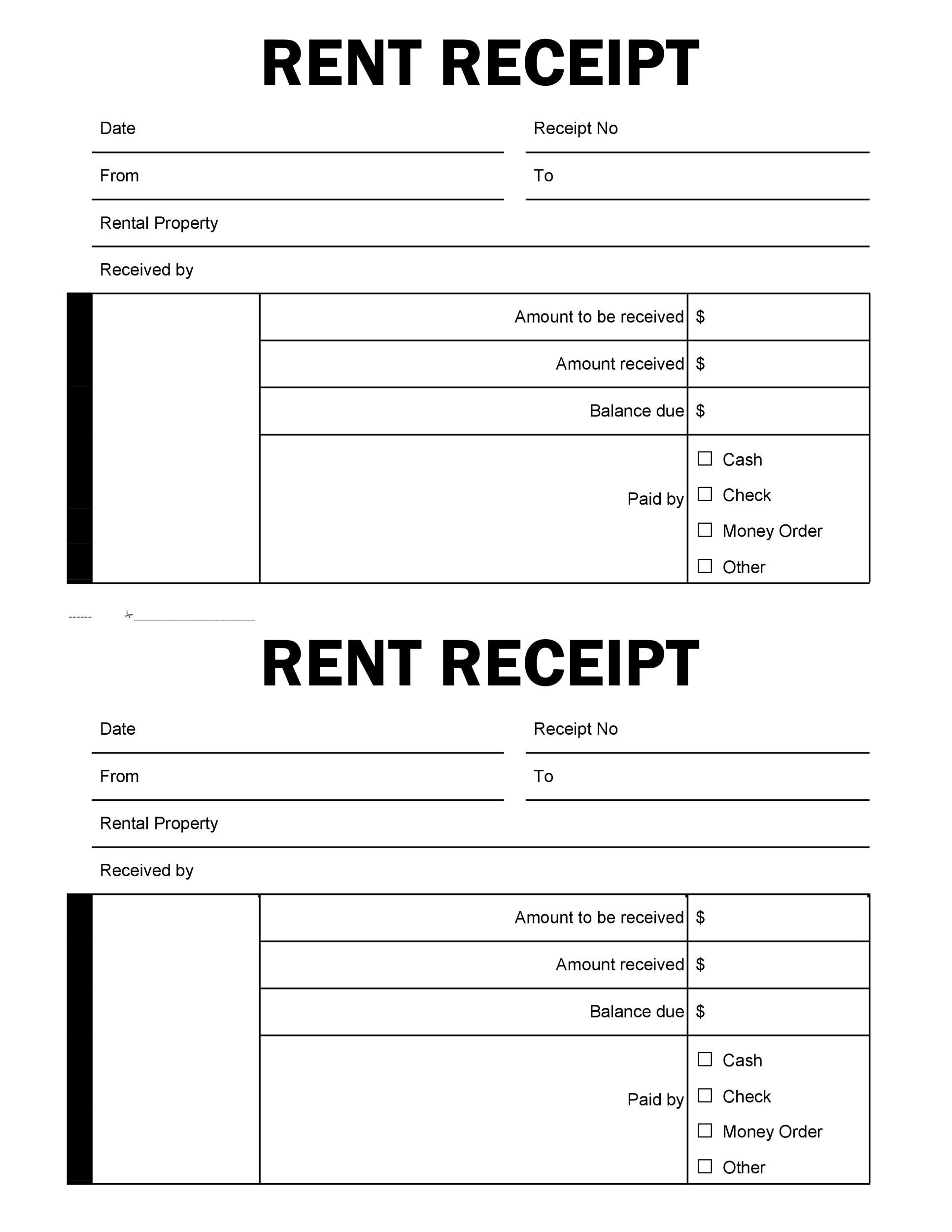 49 Printable Rent Receipts Free Templates TemplateLab