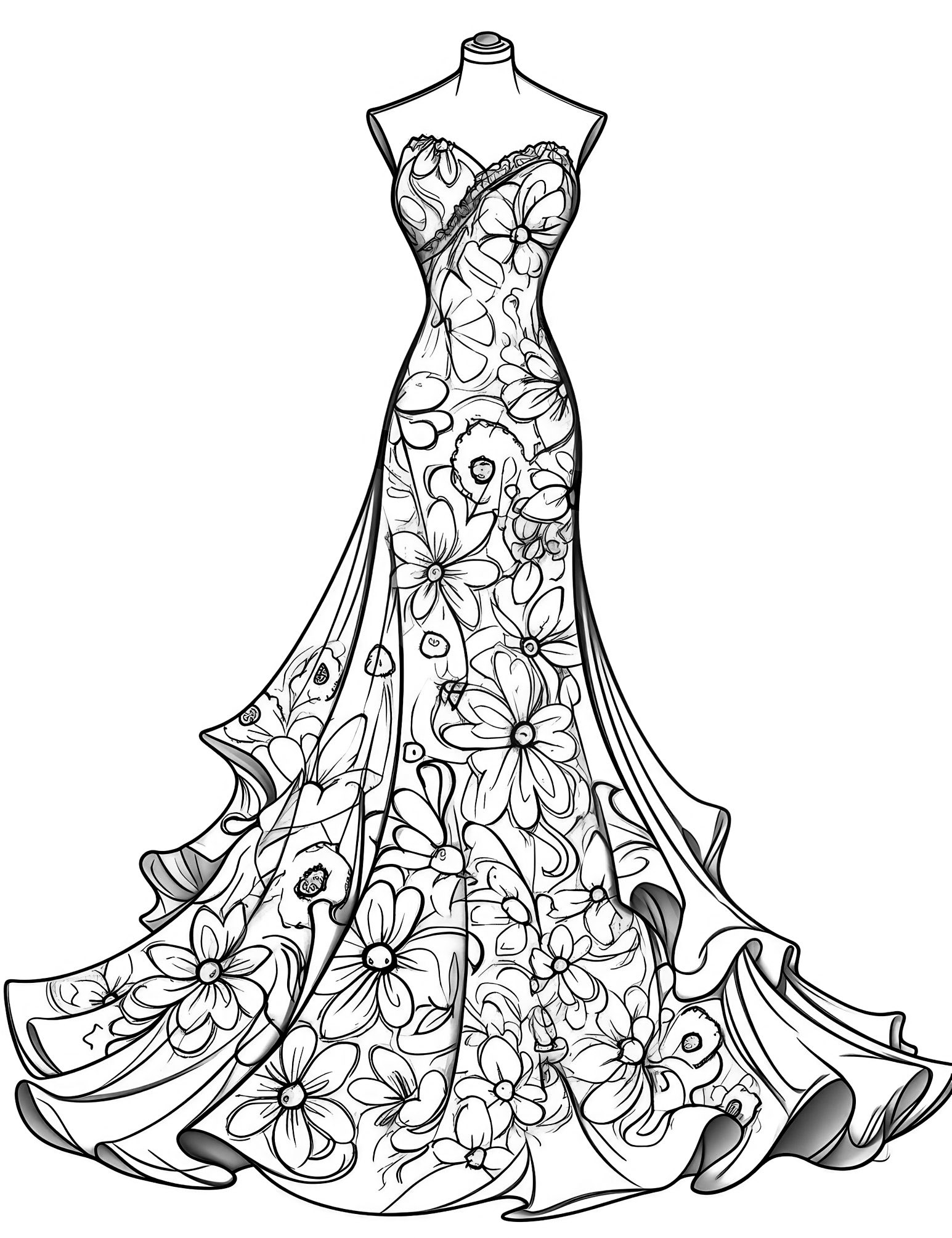 Dress Coloring Pages Printable