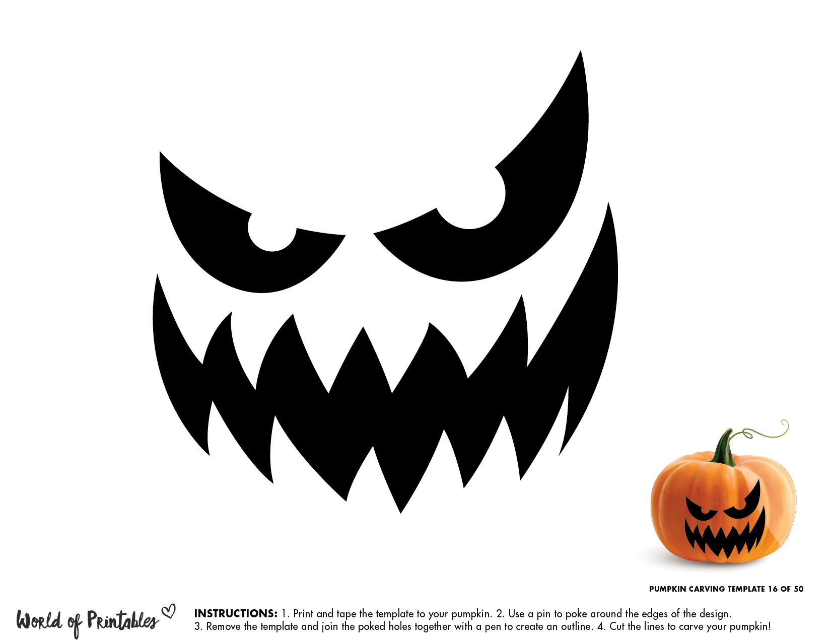 Scary Printable Pumpkin Carving Templates