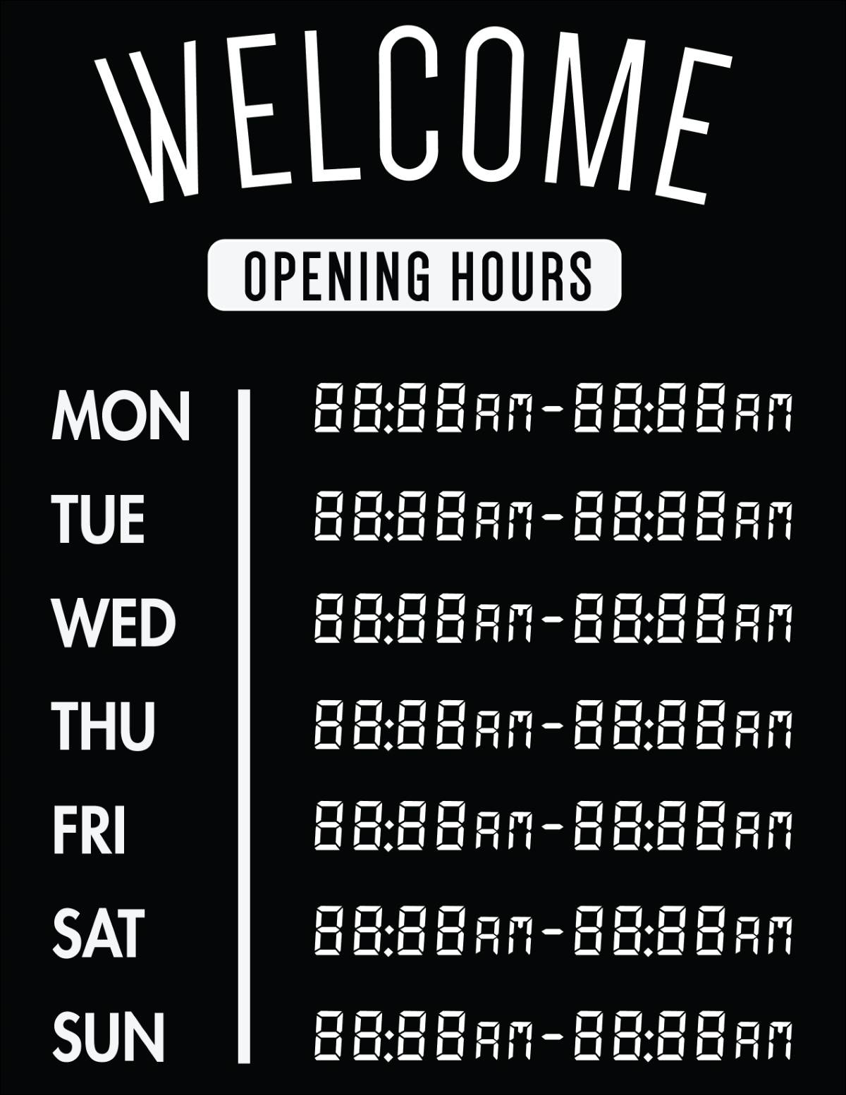 50 Free Business Hours Of Operation Sign Templates Customize U0026 Print