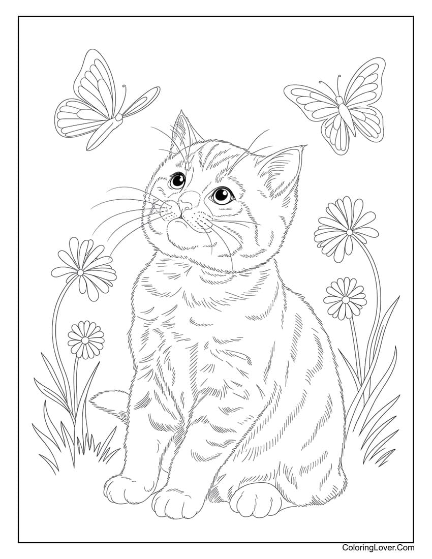 Free Printable Kitty Coloring Pages