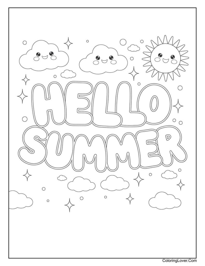 Summer Free Printable Coloring Pages - Jenny Blog