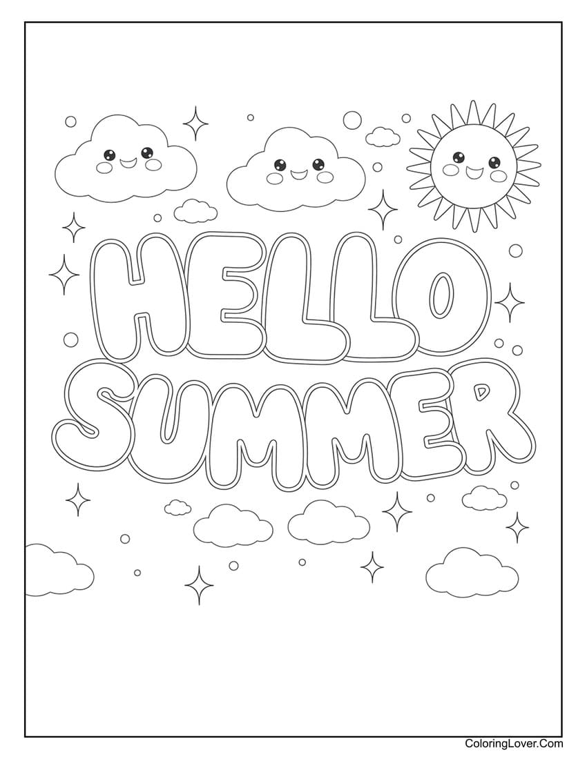 Summer Free Printable Coloring Pages