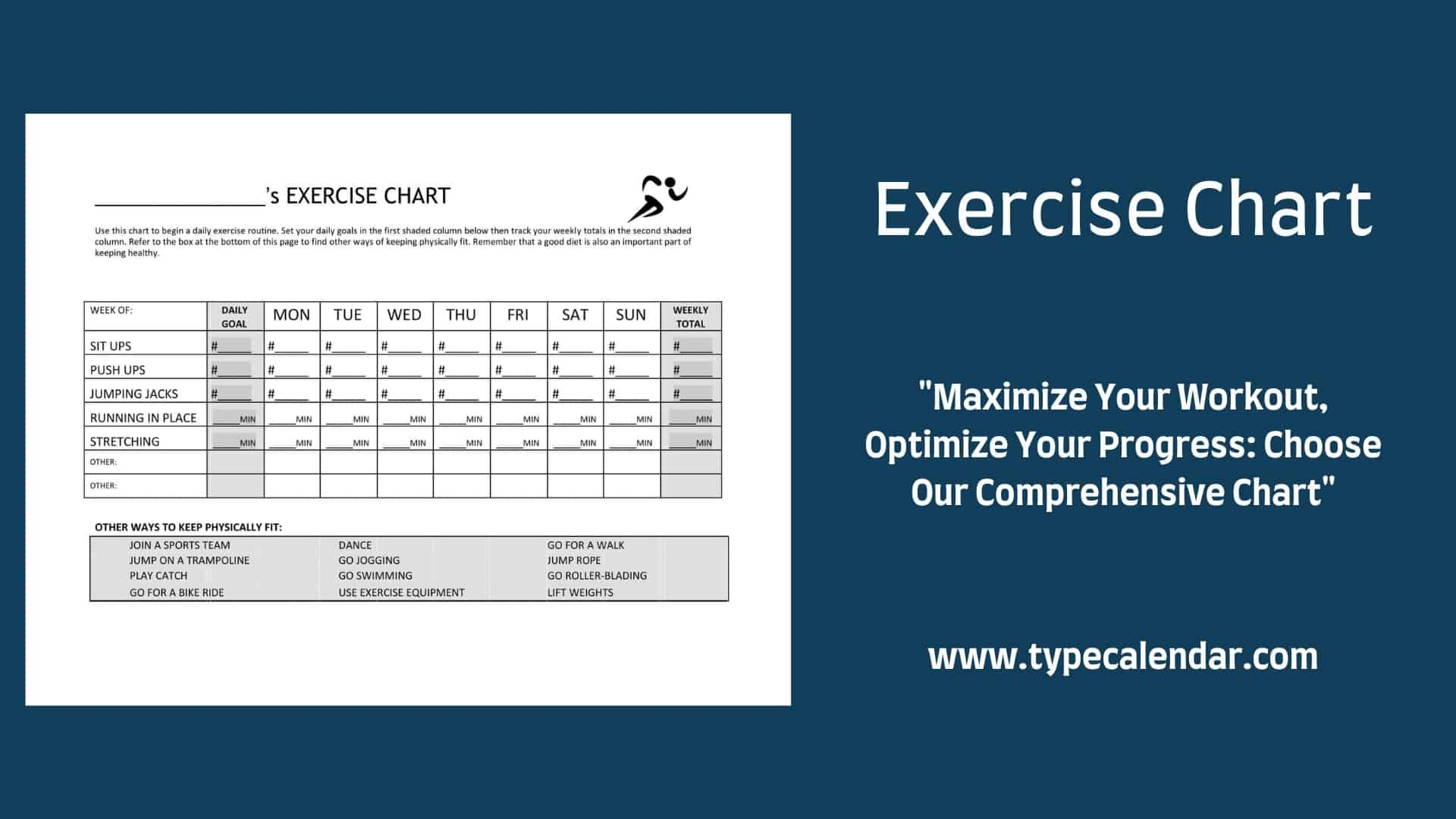 printable exercise chart