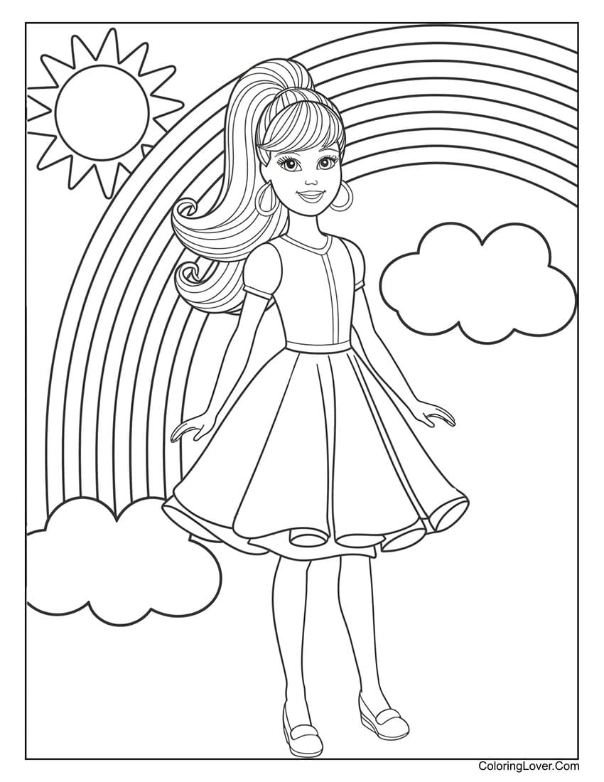 Printable Barbie Coloring Page