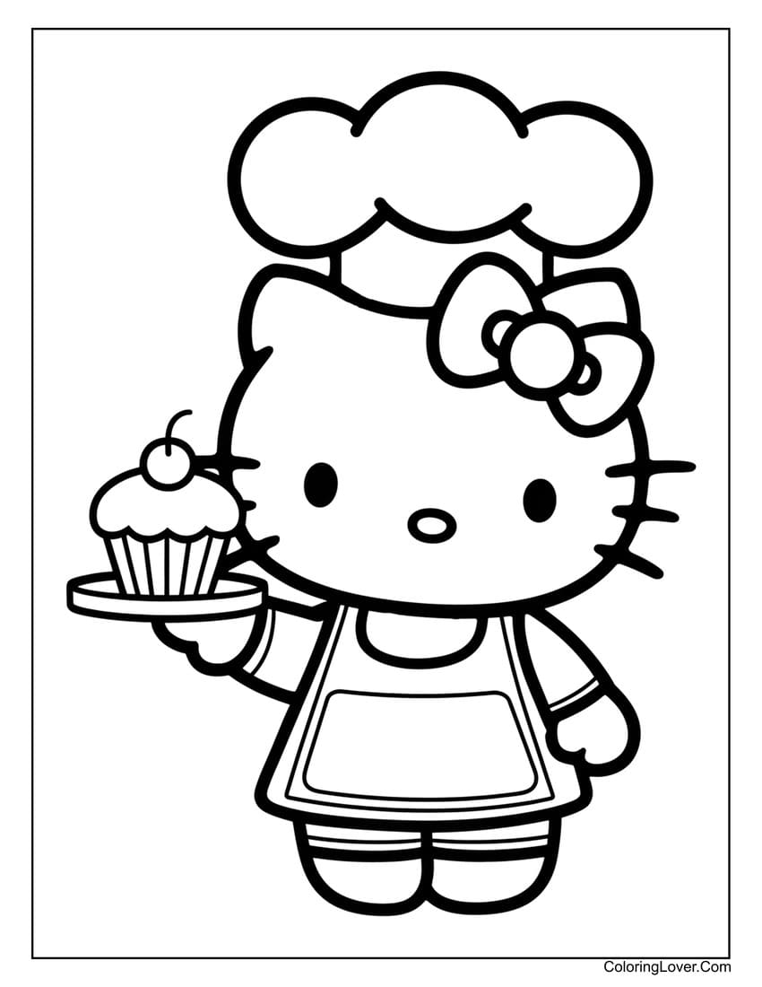 Printable Free Printable Hello Kitty Coloring Page