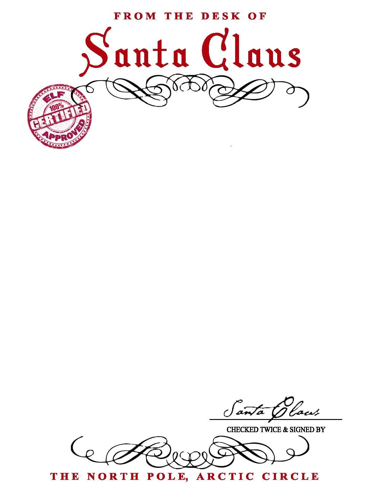 Template Letter From Santa Printable