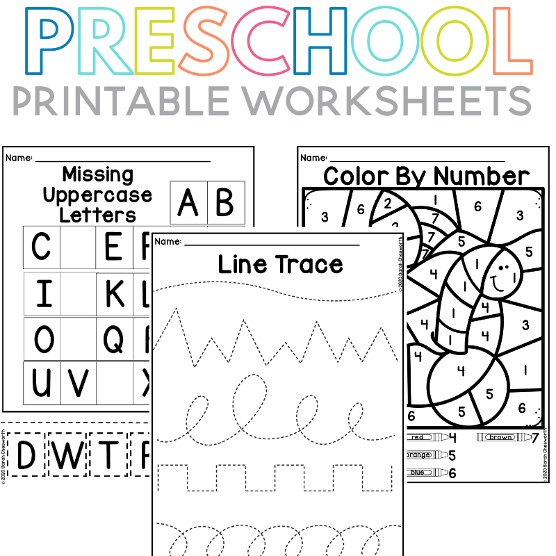 Pre K Free Printable Worksheets