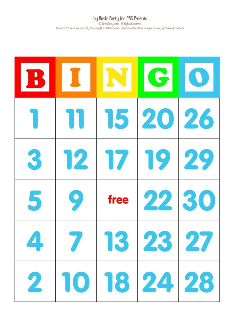 Printable Bingo Cards For Kids