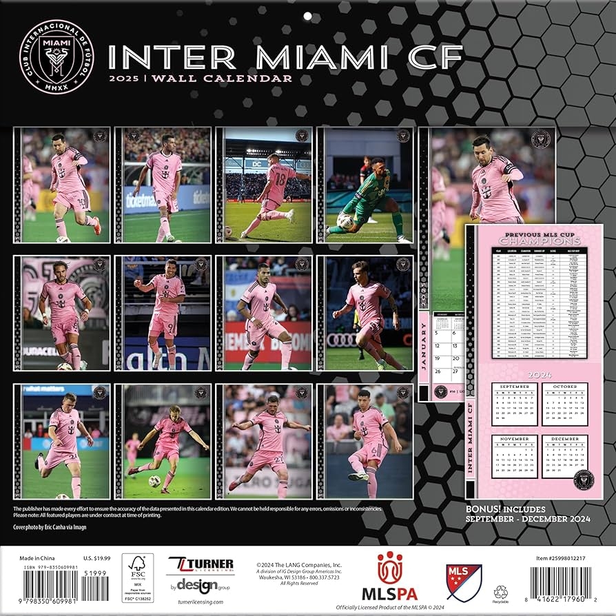 Amazon TURNER SPORTS Inter Miami FC 2025 12x12 Team Wall 