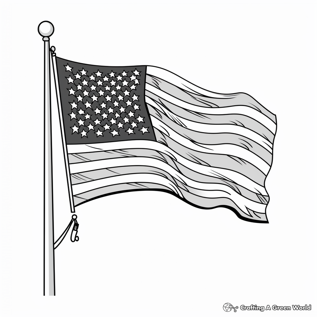 american flag printable coloring page