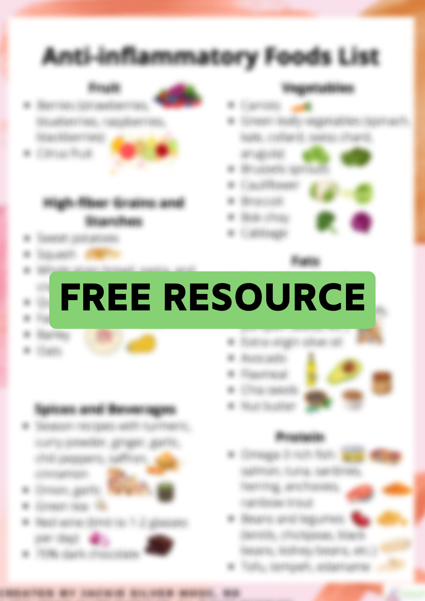 Anti Inflammatory Foods List Printable