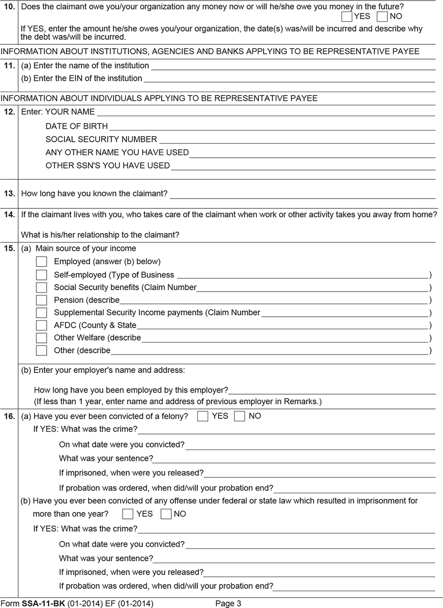 Appendix C Selected Forms Informing Social Security s Process For Financial Capability Determination The National Academies Press