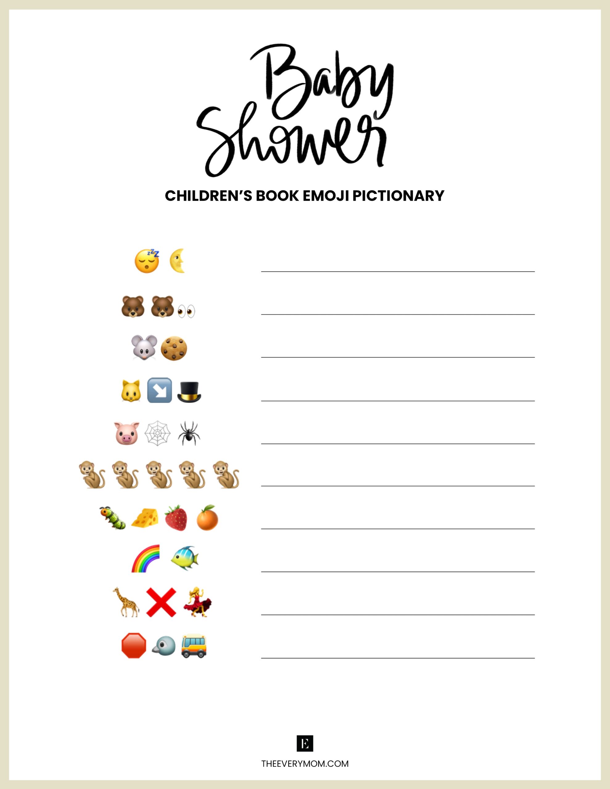Free Printable Baby Games
