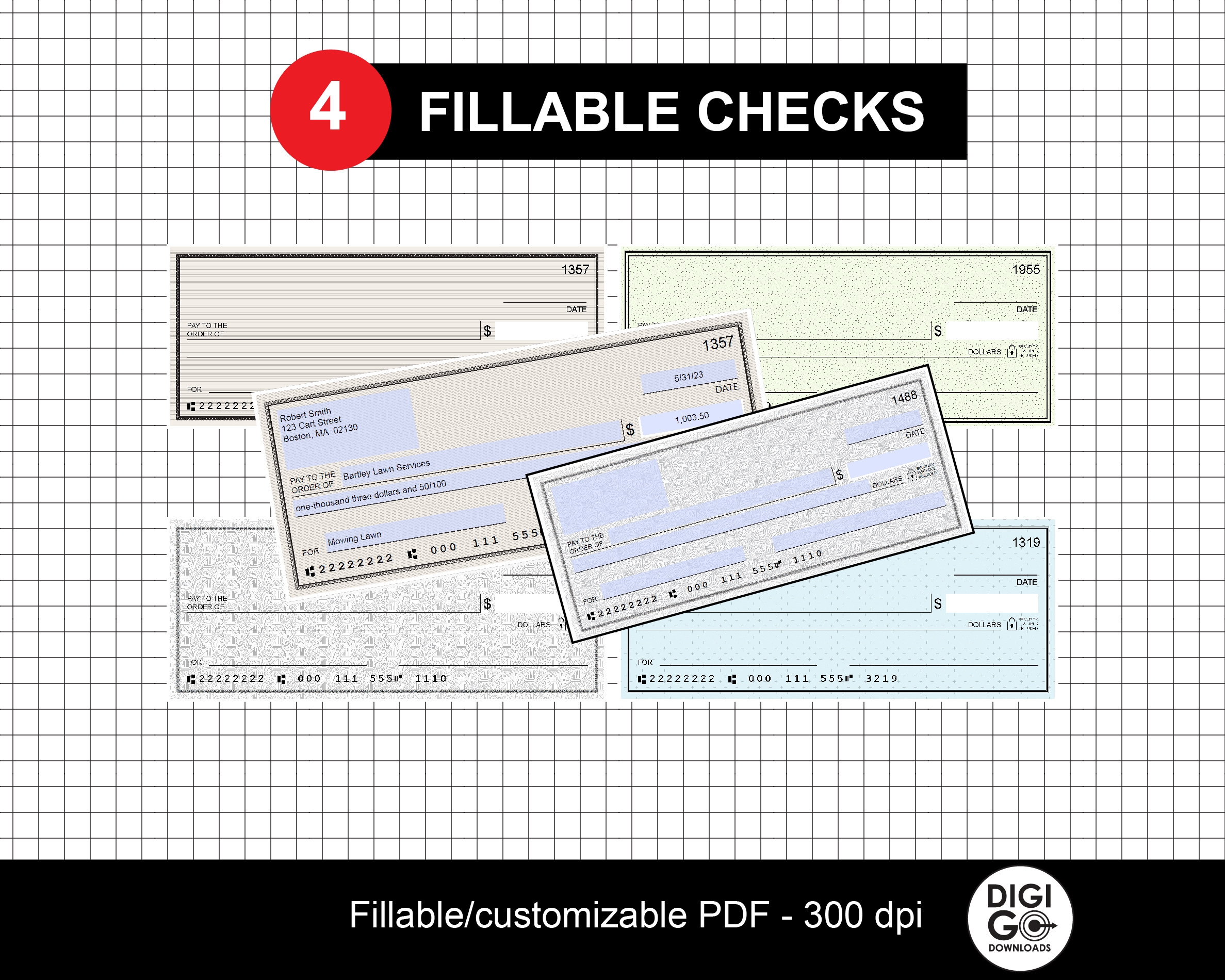 Bank Cheque Template Etsy Singapore