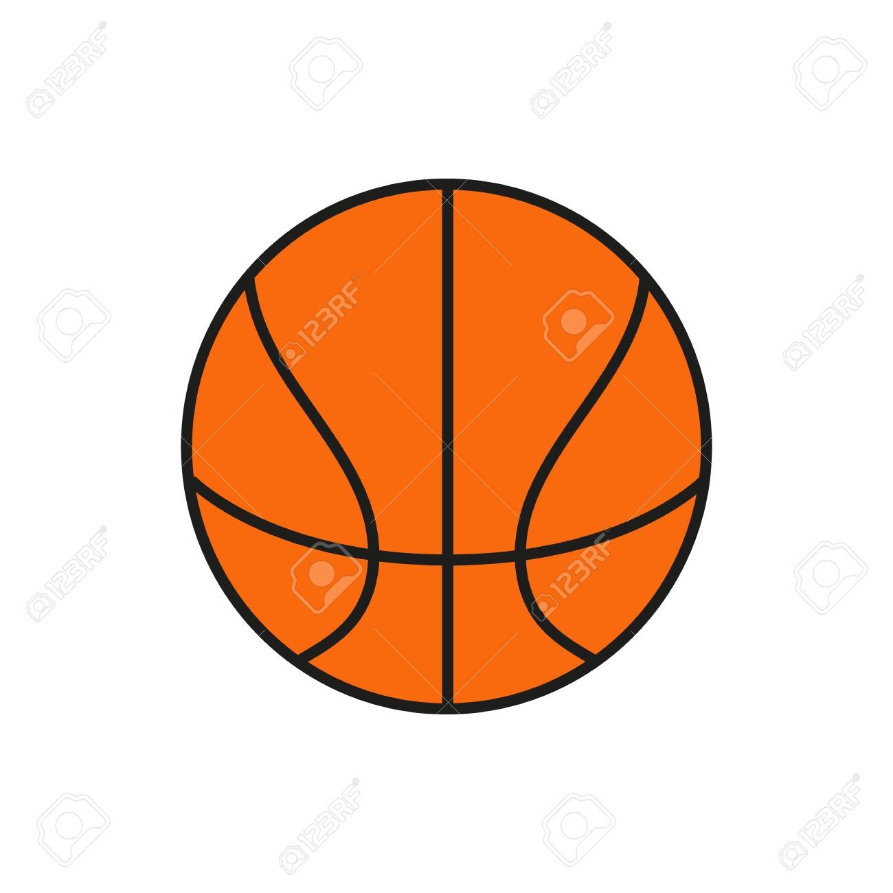 Basketball Ball Outline In White Background Created For Mobile 