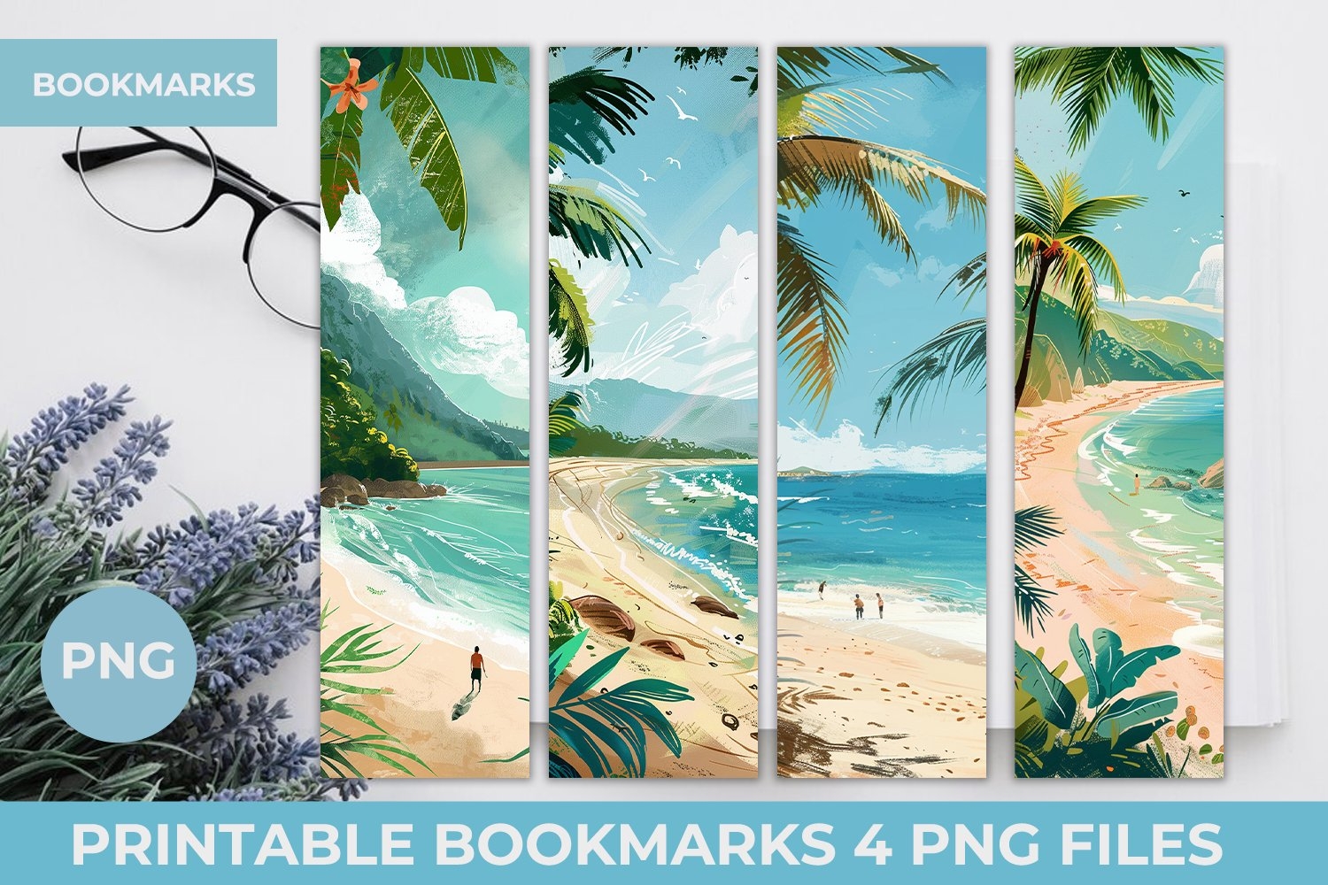 Beach Bookmark Printable Bookmark Island Bookmark Beach Bookmark Printable Bookmark Island Bookmark