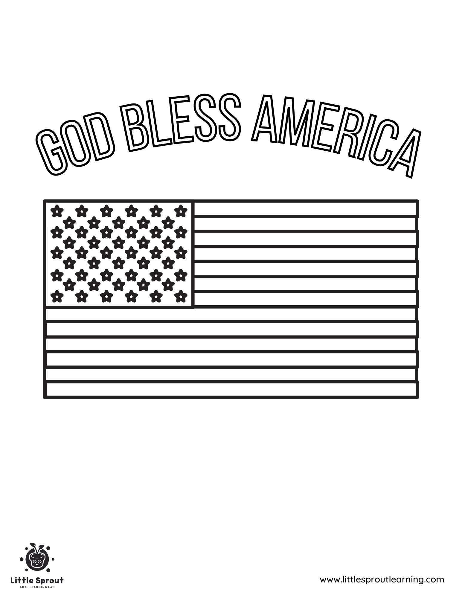 Free Printable American Flag Coloring Page
