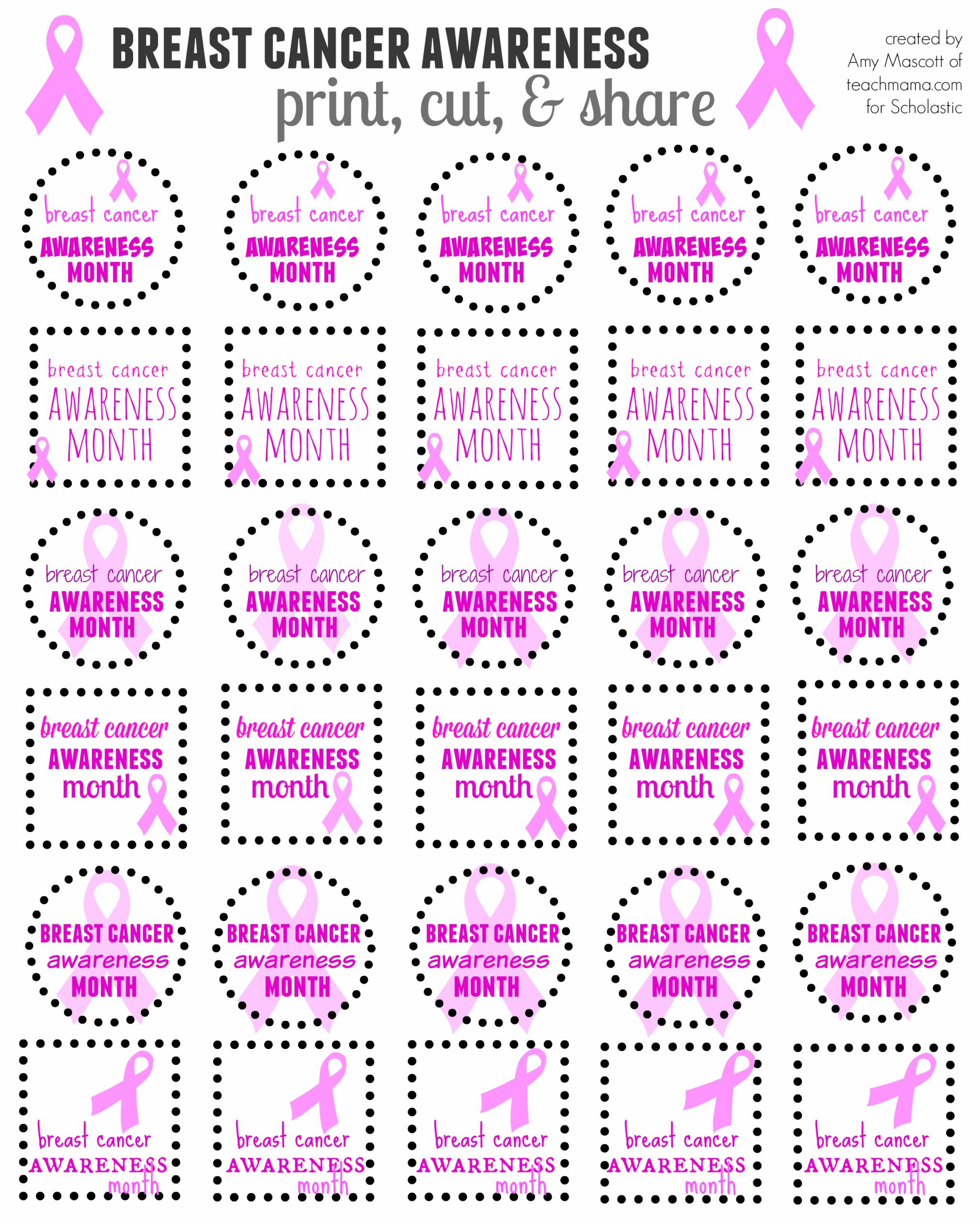 Breast Cancer Awareness Printable To Share