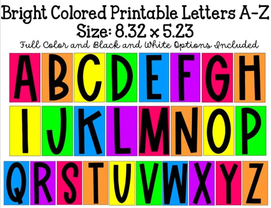 printable coloured alphabet letters