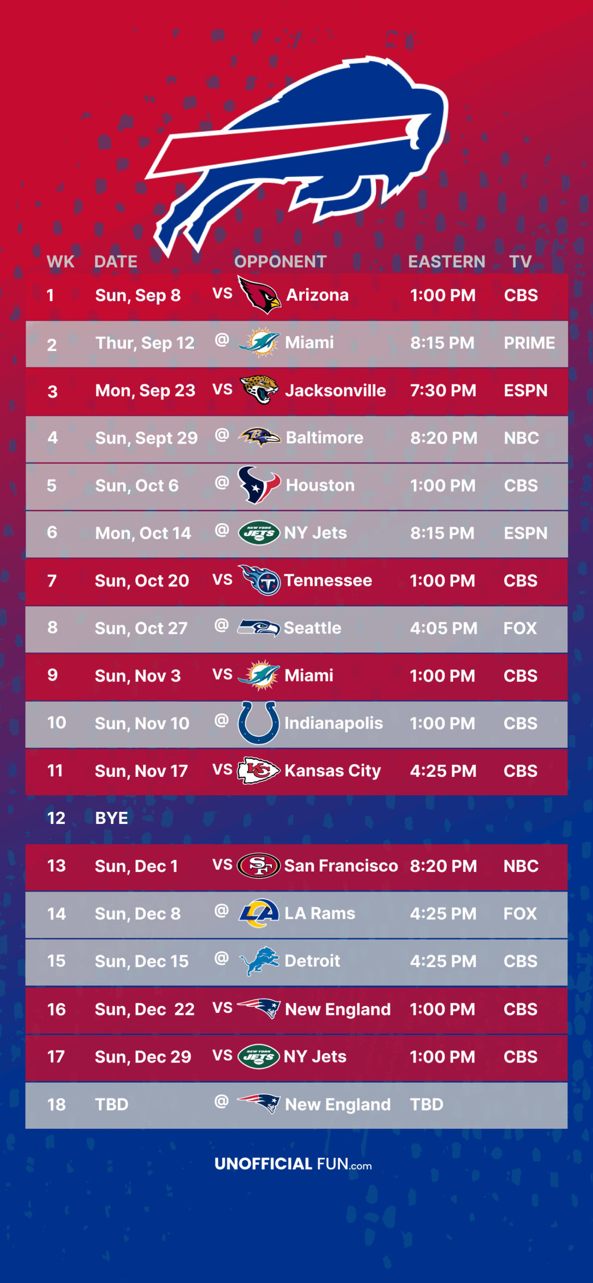 buffalo bills printable schedule