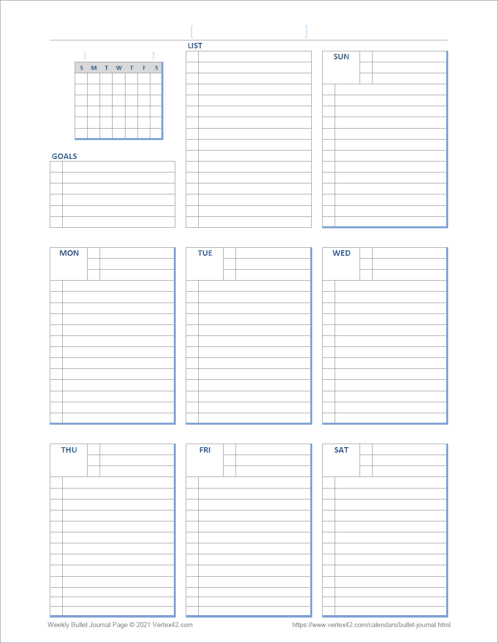 bullet journal ideas printable