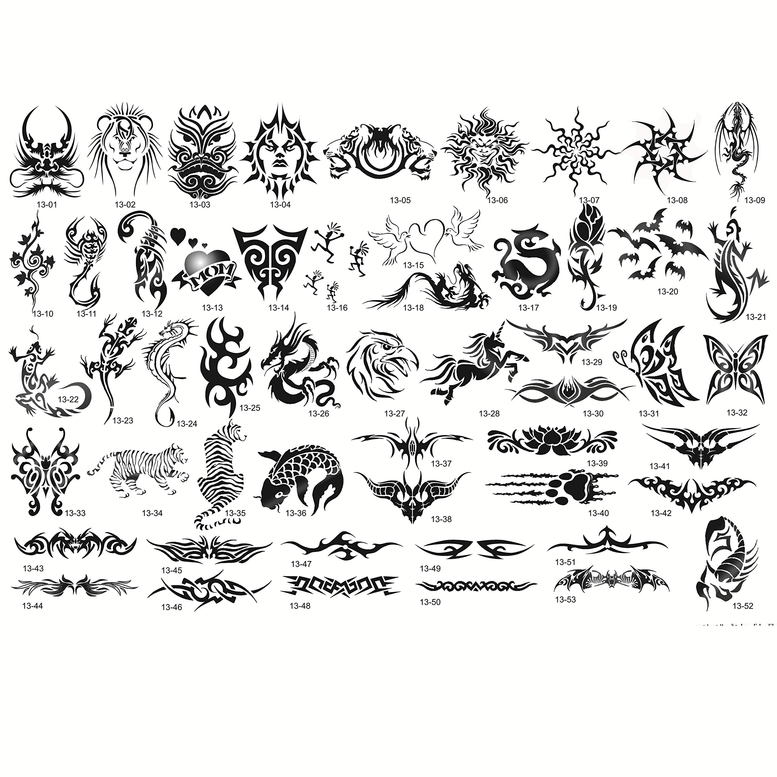 Buyter Reuseable Unique Stencil Designs Airbrush Tattoo Template Set Booklet Amazon co uk Beauty