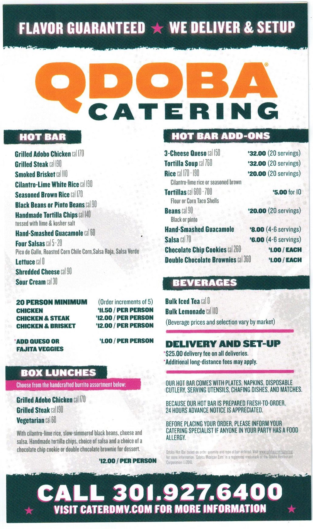 Qdoba Menu Printable