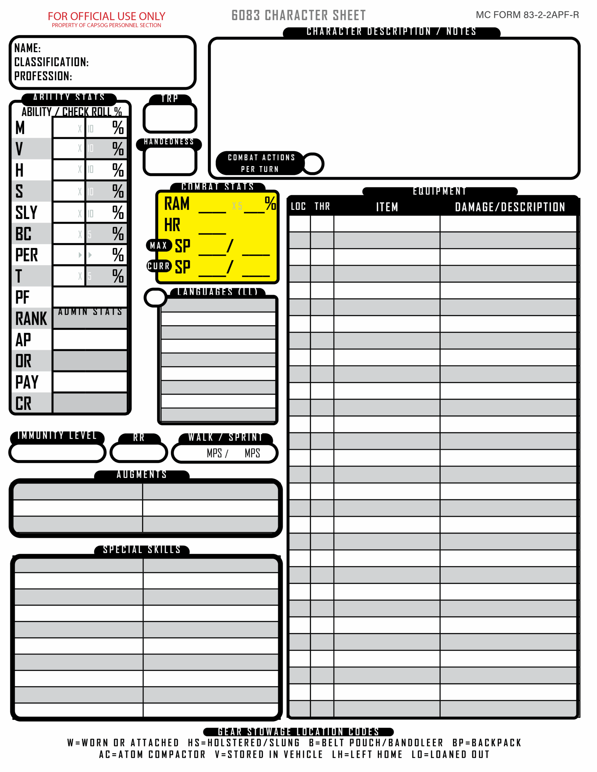 printable character sheets