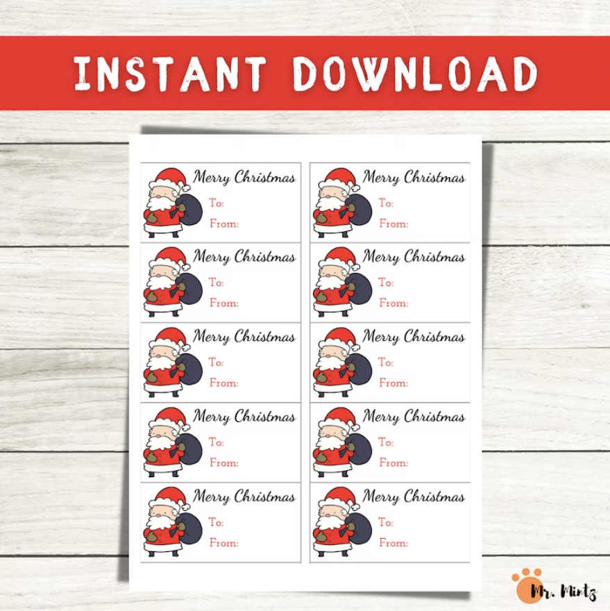 Christmas Gift Tag Printable Christmas Craft Teaching Resources