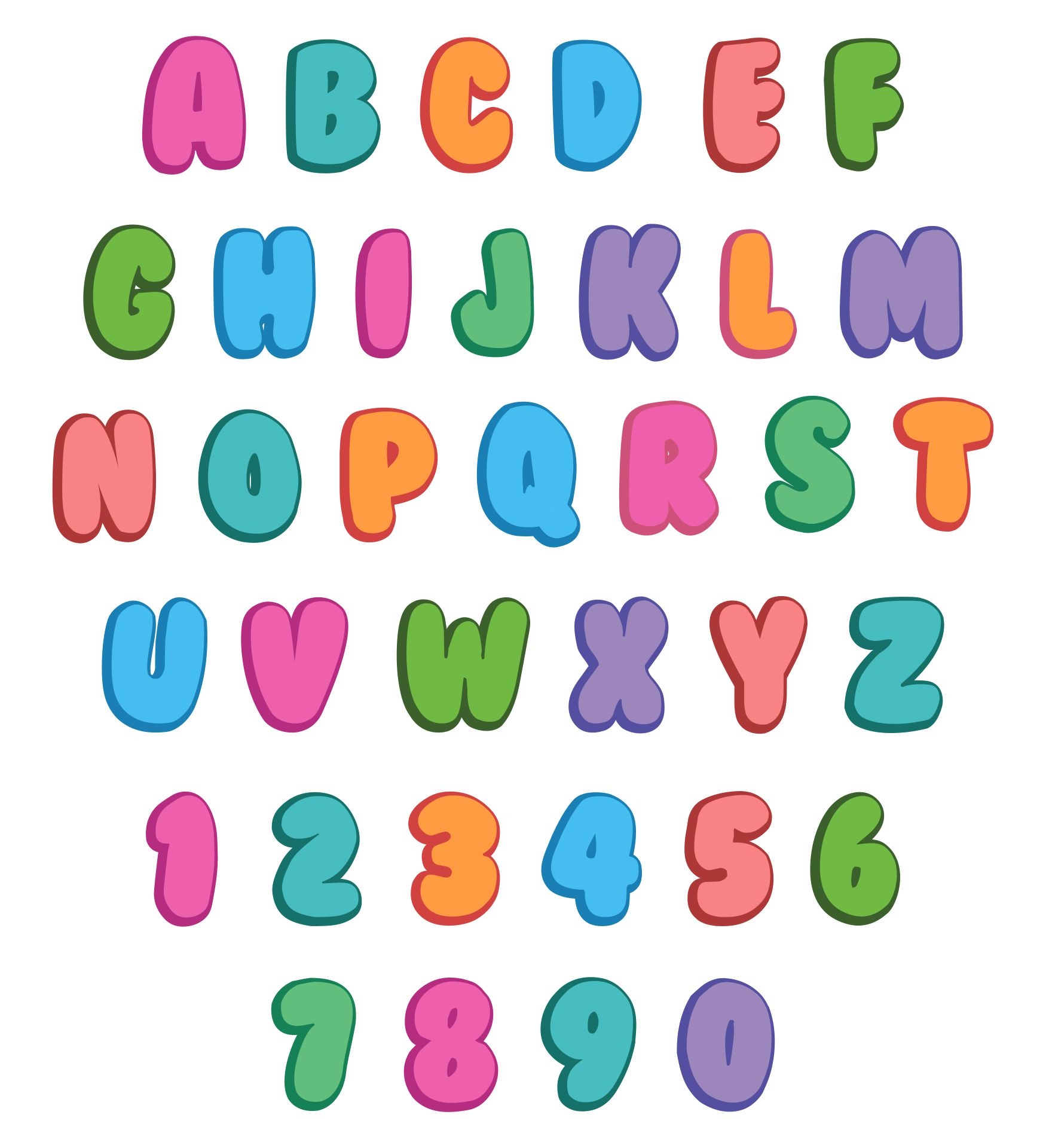 Colored Bubble Letter Font 20 Free PDF Printables Printablee