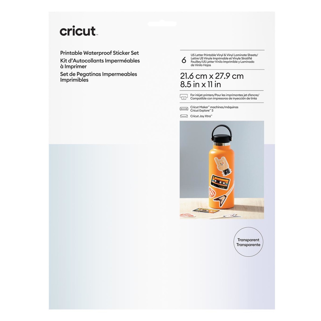 Cricut Waterproof Sticker Set 6ct Clear