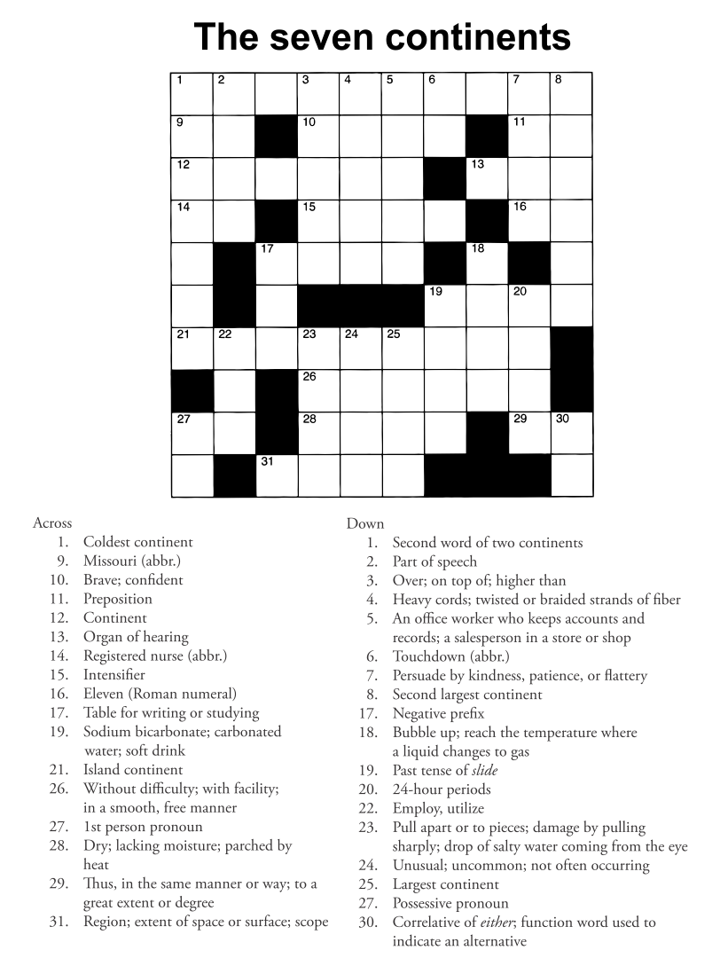 Crosswords For Adults 13 Free PDF Printables Printablee