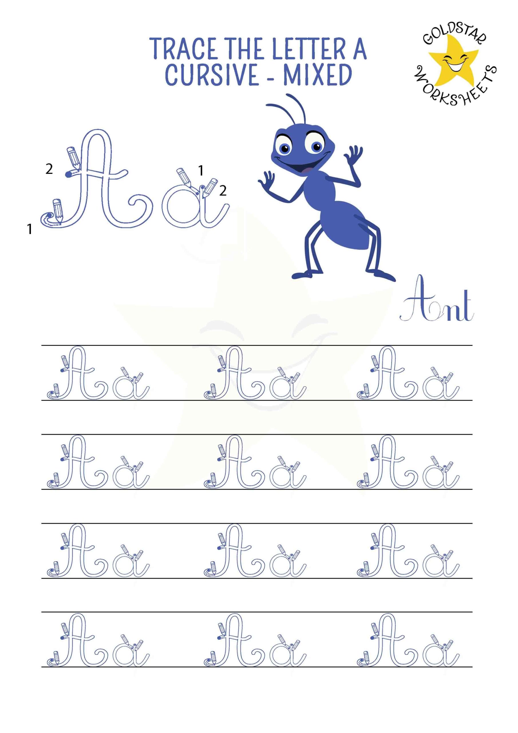 upper and lowercase cursive letters printable