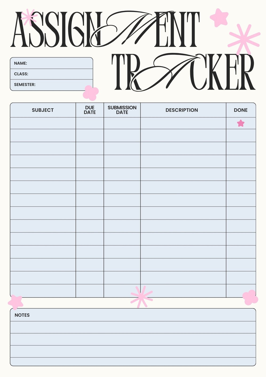 free printable weekly student planner