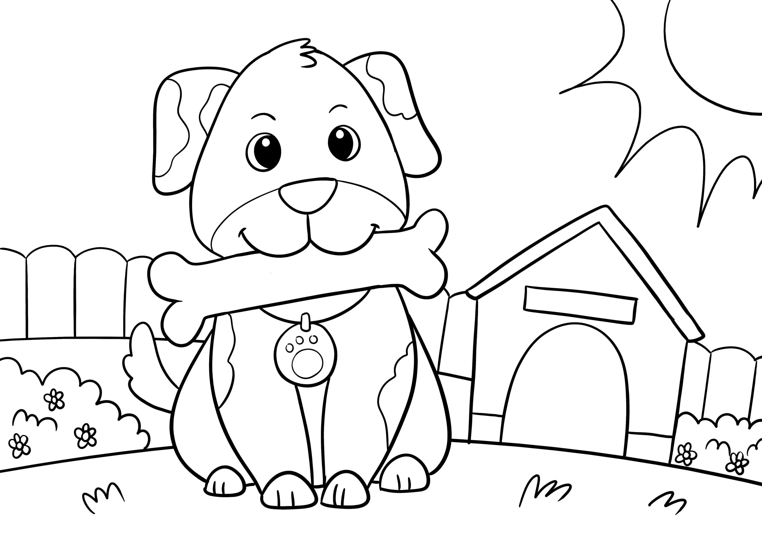 Cute Dog Coloring Page Free Printable Sheet For Kids Diy Cute Dog Coloring Page Free Printable Sheet For Kids Diy