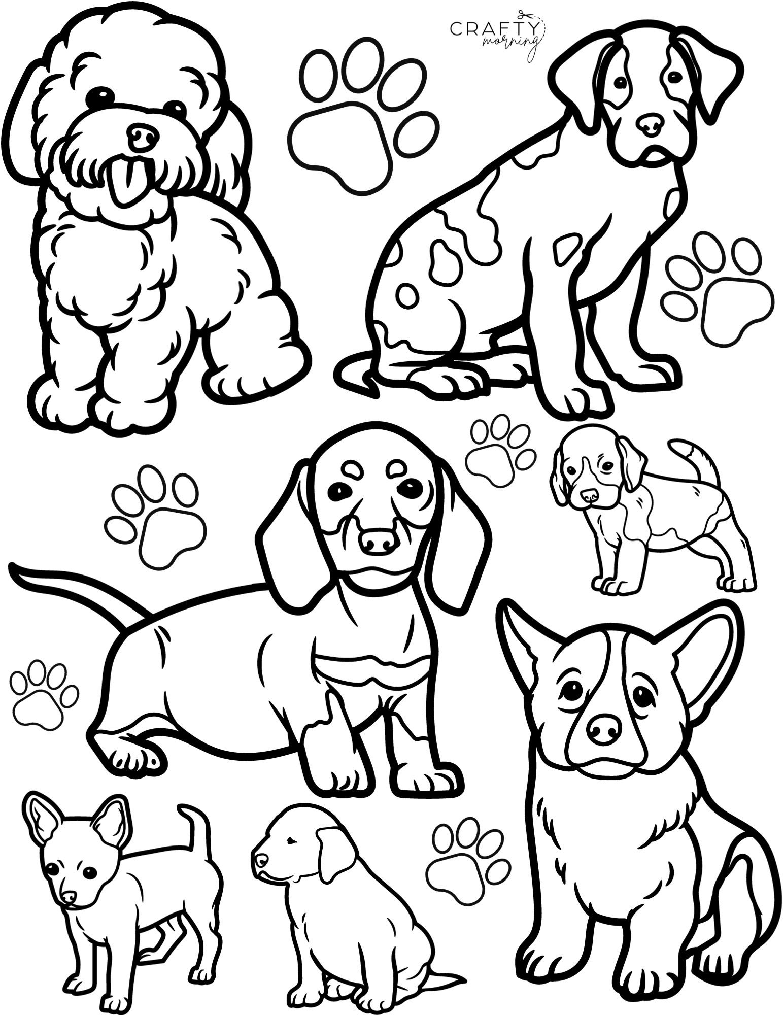 printable dogs coloring pages