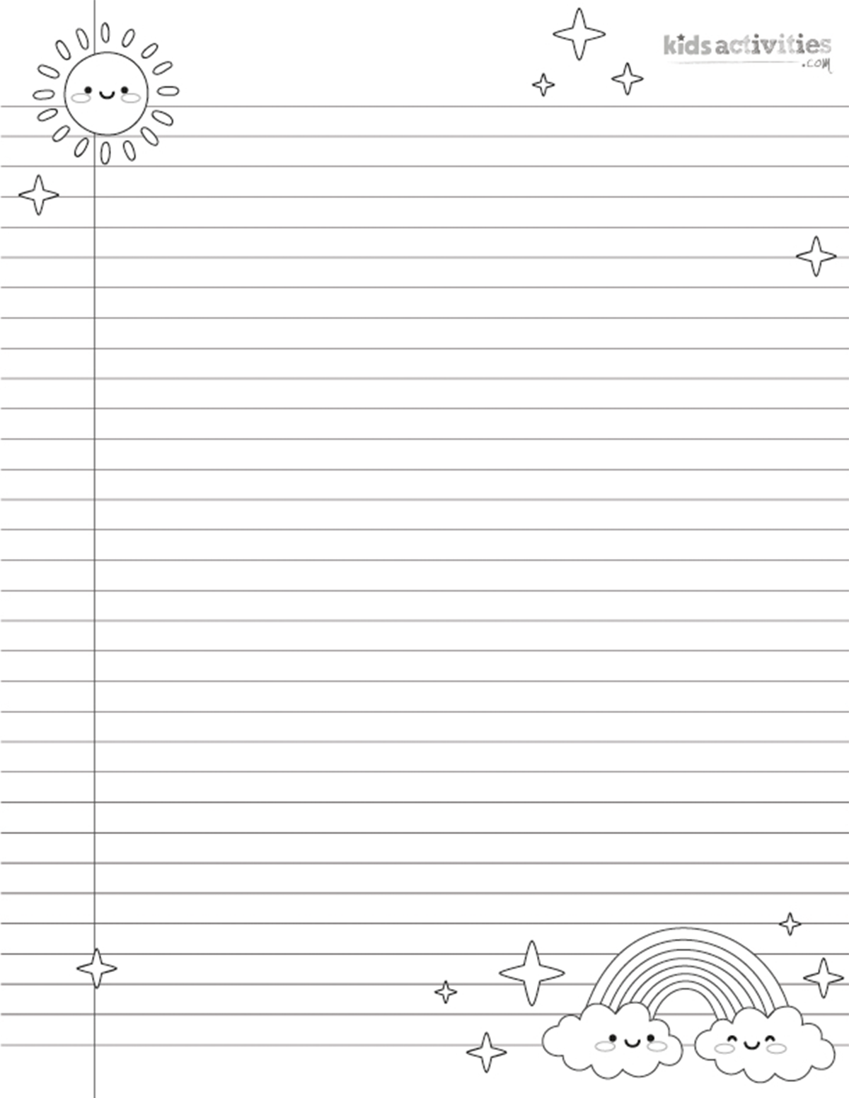 Cute Printable Notebook Paper For Kids And Adults Kids Activities Blog