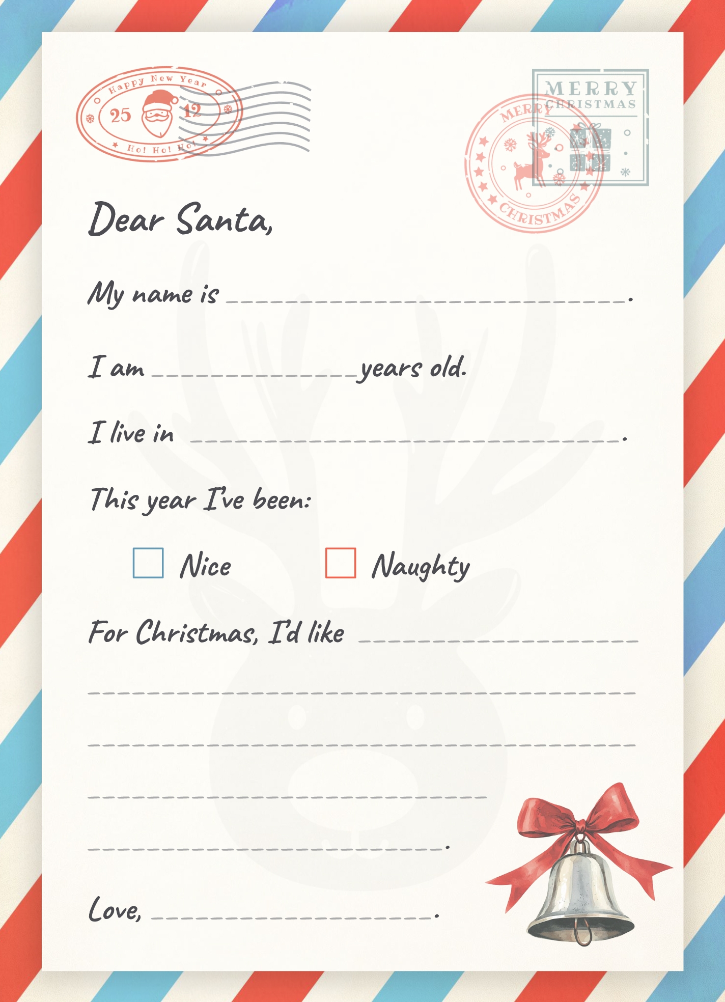 santa letter paper printable