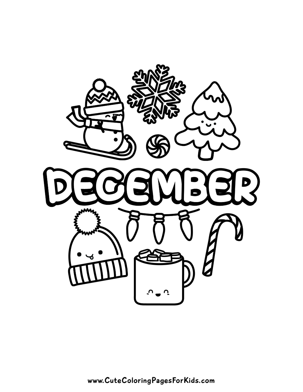 December Coloring Pages 4 Free Printable Coloring Sheets Cute Coloring Pages For Kids