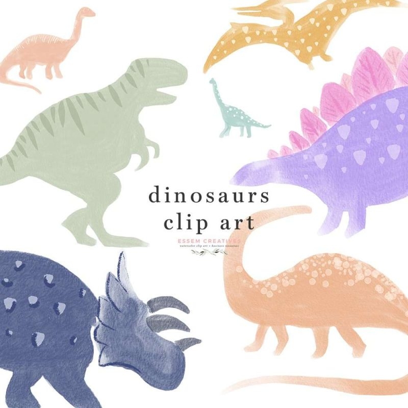 Dinosaurs Illustrations Clip Art For Dino 1st Birthday Party 