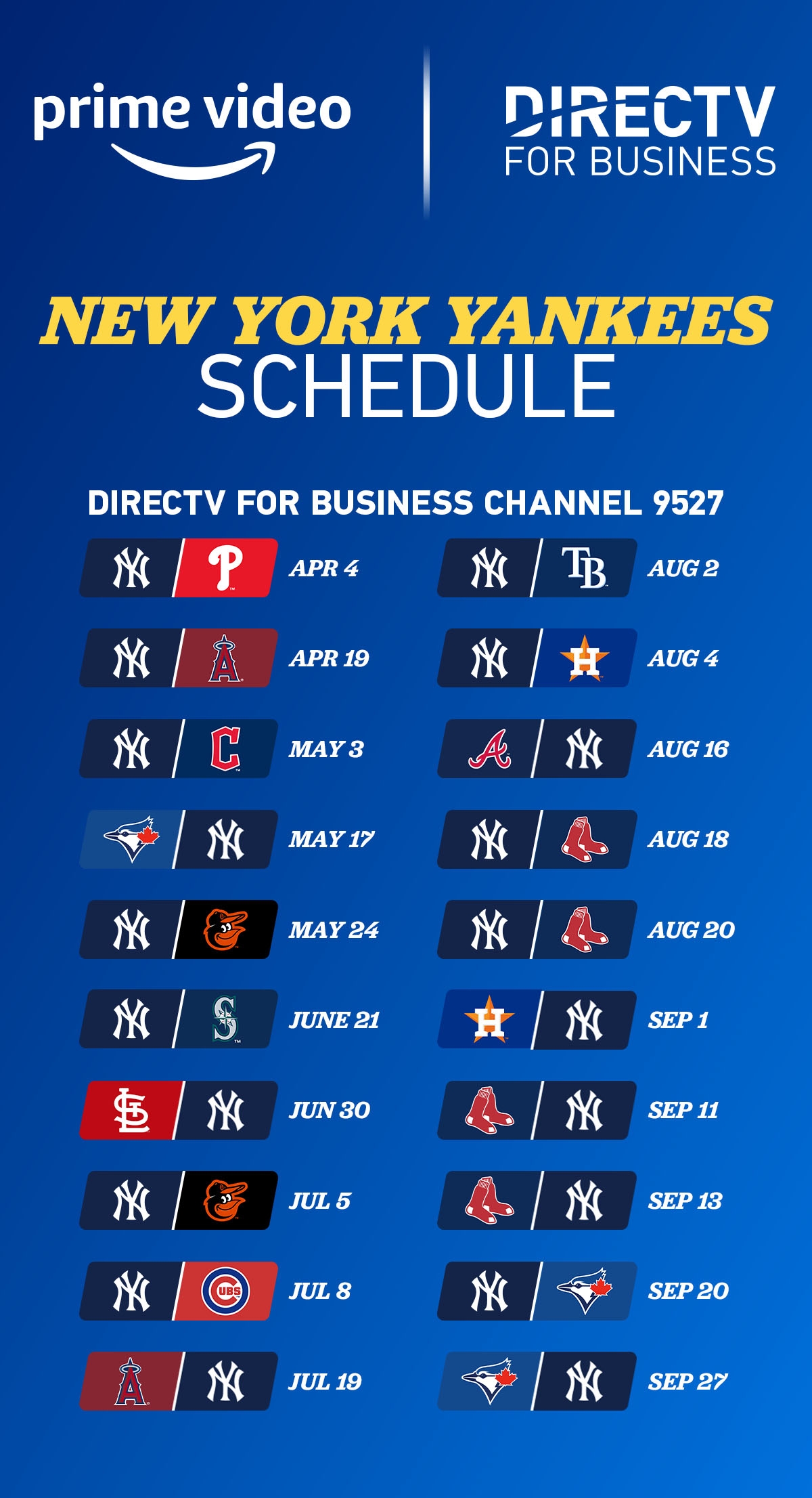 DirecTV Inks Deal With Amazon Prime Video To Bring 20 NY Yankees Worksheets Library