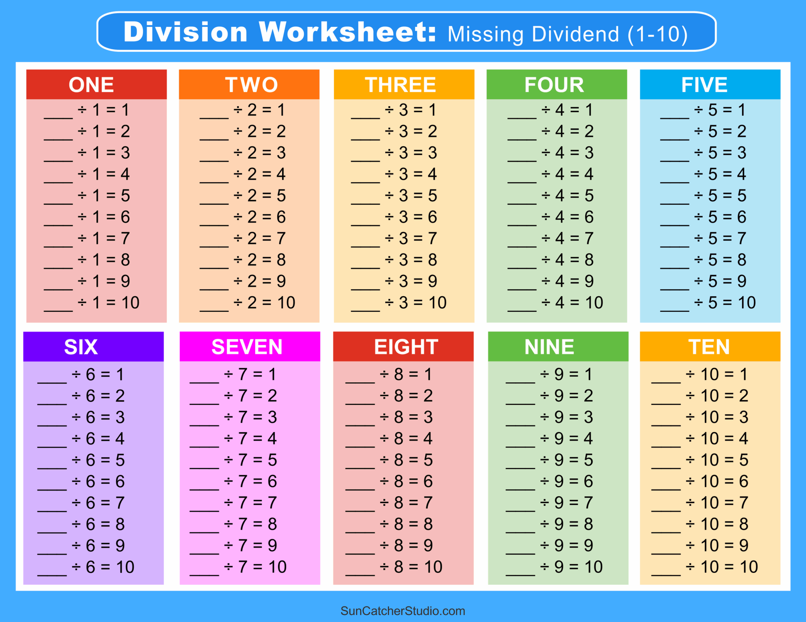 Division Charts And Tables Free Printable PDF Math Worksheets Free Printables Monograms Design Tools Patterns U0026 DIY Projects
