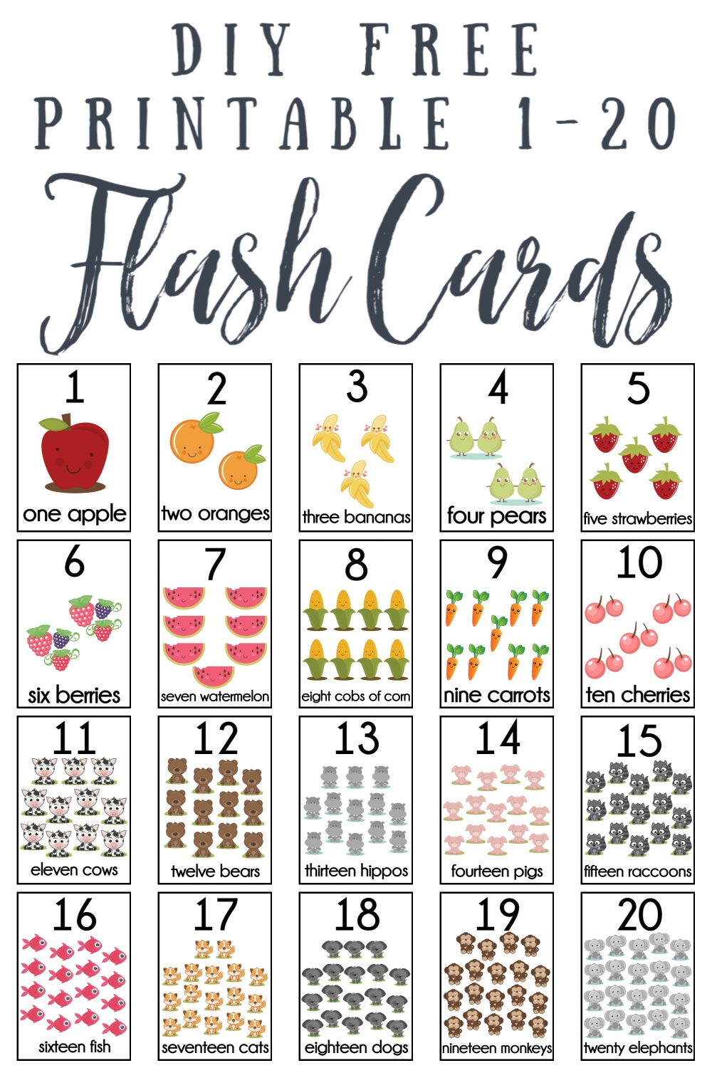 Number Flash Cards Printable