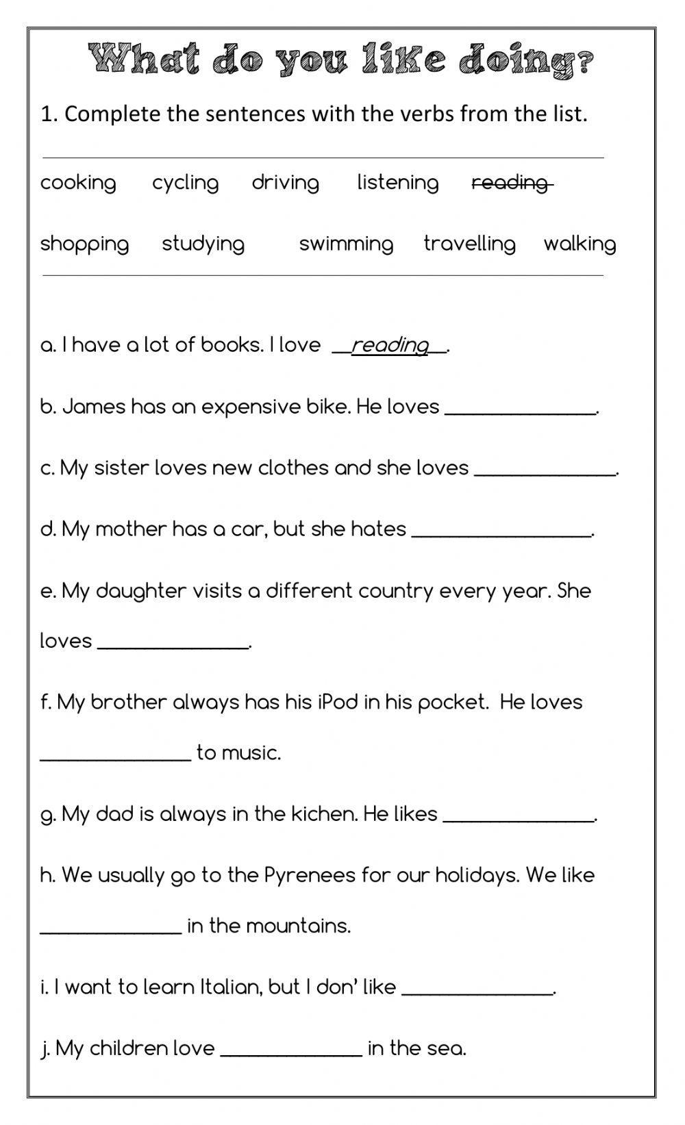 Free Printable Esl Worksheets For Adults