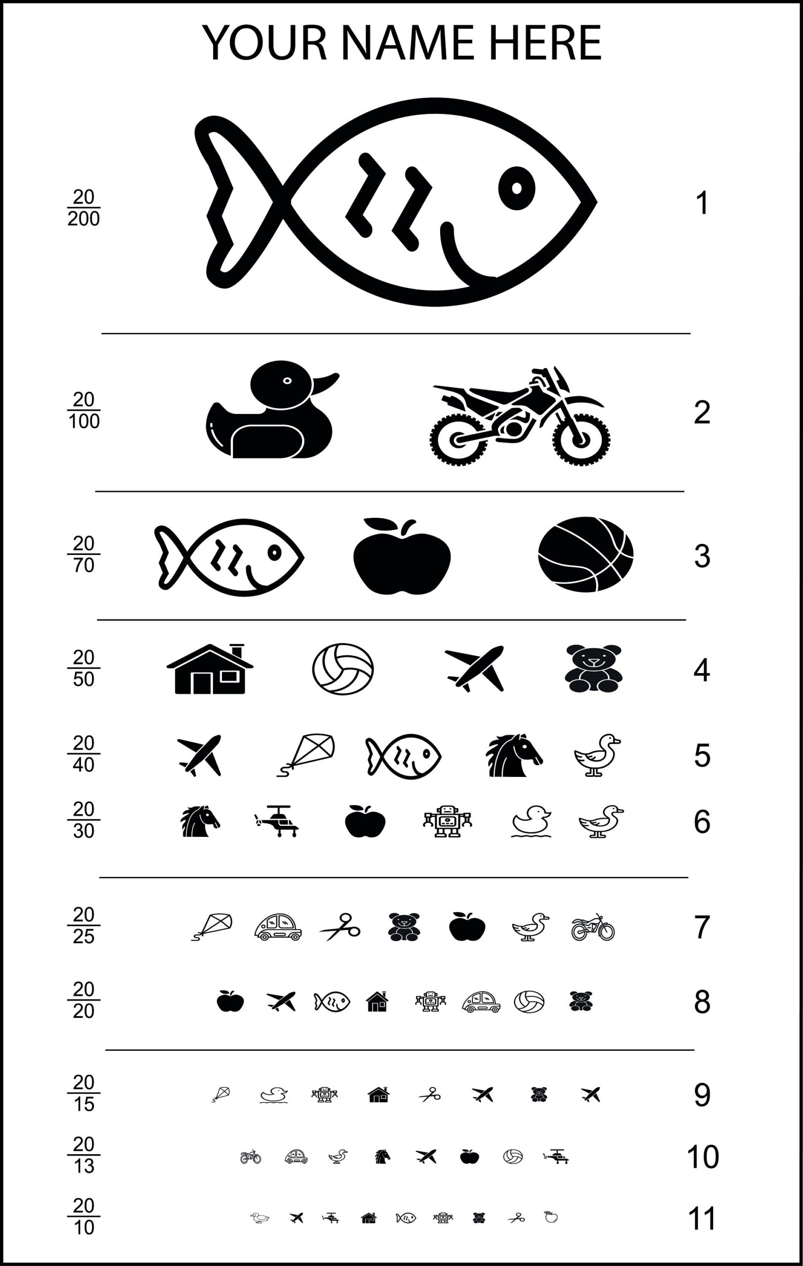 printable vision test