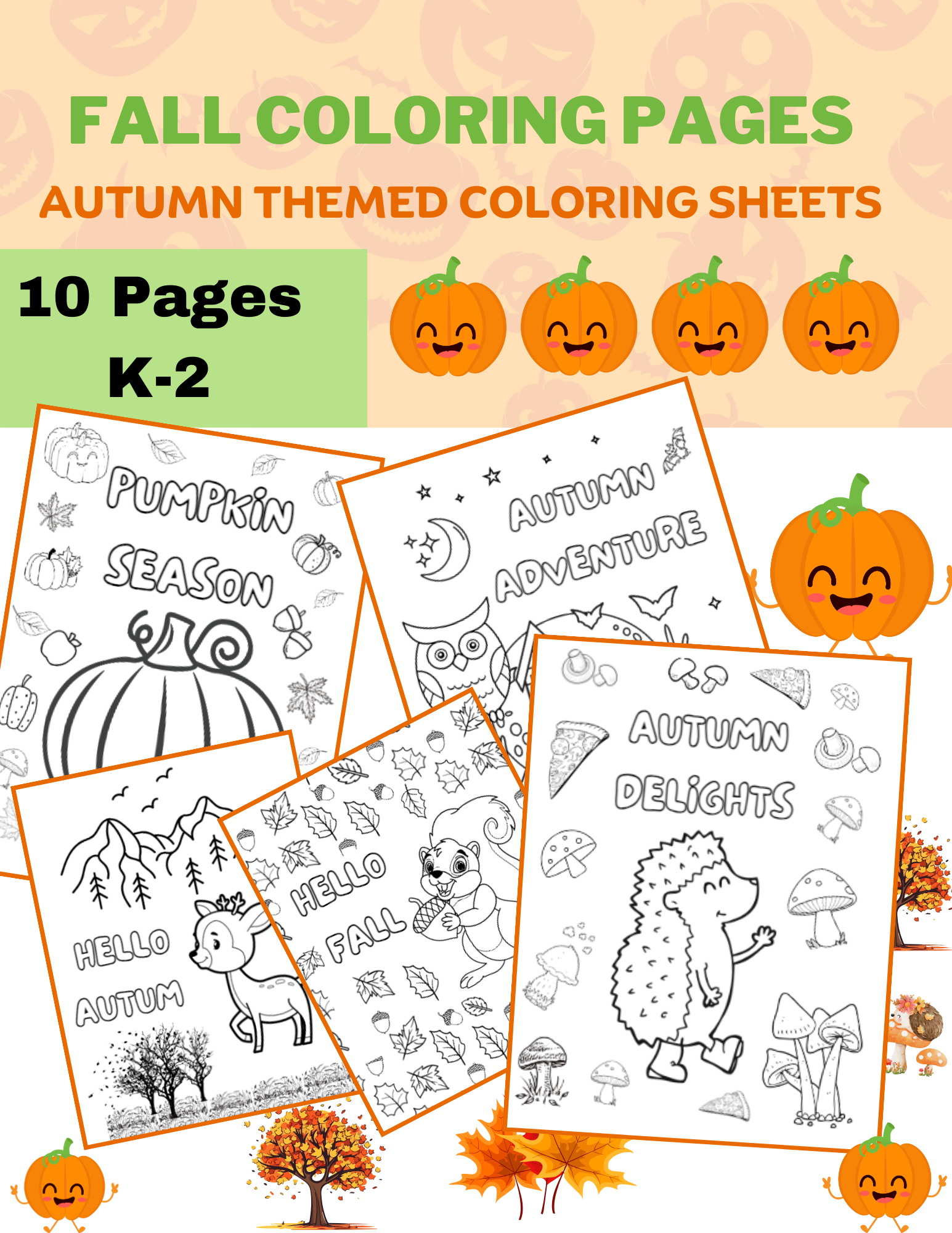 Fall Coloring Pages Autumn November Coloring Sheets Made By 