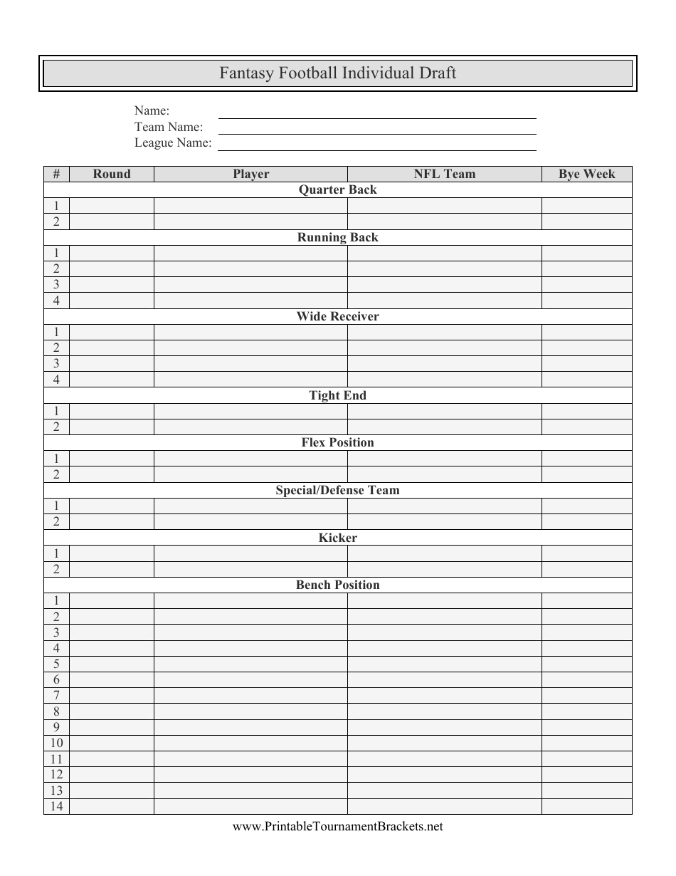 fantasy football printable